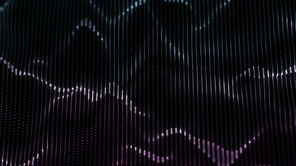 Poster - 4k. Abstract technology background. Lines texture. Motion dots. Black backdrop. Futuristic wallpaper.