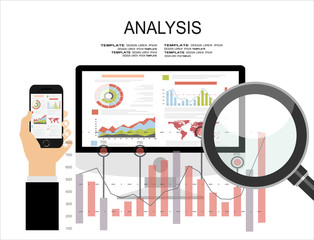 Wall Mural - Concepts for business planning and accounting, analysis, audit, project management, marketing, research in flat design style.