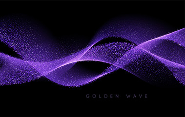 Poster - Abstract shiny color gold wave design element