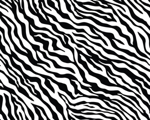 full seamless wallpaper for zebra and tiger stripes animal skin pattern. black and white design for 