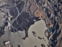 Aerial View Of Glacier Rivers