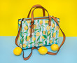 colorful lemon themed purse