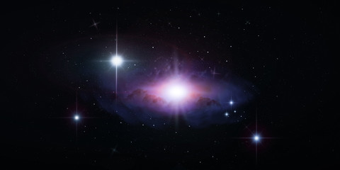 Wall Mural - space abstract background with stars and nebula