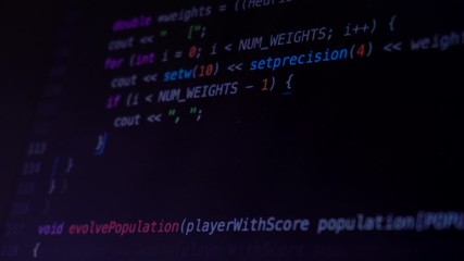 Wall Mural - set of footages of code running over screen and developer editing code
