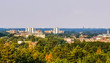skyline view of the city of apeldoorn from the forest, Dutch town in nature, The netherlands