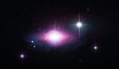 Wall Mural - space abstract background with stars and nebula