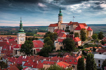 Wall Mural - Castle in Mikulov, South Moravia, Czech Republic as Seen from Goat Tower (Kozi Hradek)