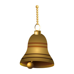 Canvas Print - golden bell hanging icon, colorful design