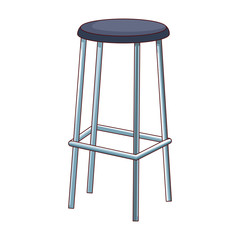 Poster - bar stool icon, flat and colorful design