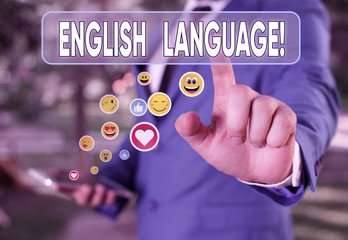 Poster - Writing note showing English Language. Business concept for third spoken native lang in world after Chinese and Spanish