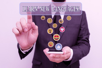 Poster - Text sign showing Learn New Languages. Business photo text developing ability to communicate in foreign lang