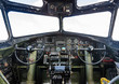 B-17 Flying Fortress cockpit with instrument panel and flight controls