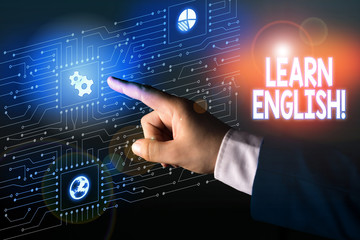 Poster - Handwriting text Learn English. Conceptual photo gain acquire knowledge in new language by study