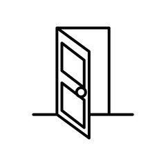 Poster - house door open isolated icon