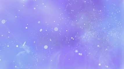Wall Mural - abstract christmas purple looped background with snow and fireworks