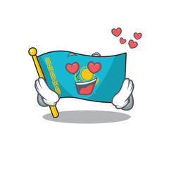 Sticker - falling In love Happy cute flag kazakhstan cartoon design