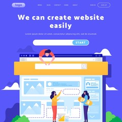 Aufkleber - Vector web site design template. Landing page concepts for website mobile development. Modern flat illustration