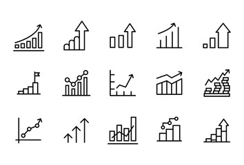 Poster - Simple set of growth modern thin line icons.