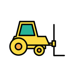 Sticker - forklift vehicle service isolated icon