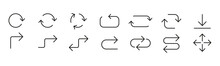 Line Arrow Icon Set. Vector Illustration, Flat Design