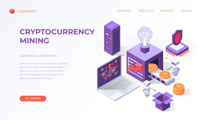 Poster - Landing page for cryptocurrency mining