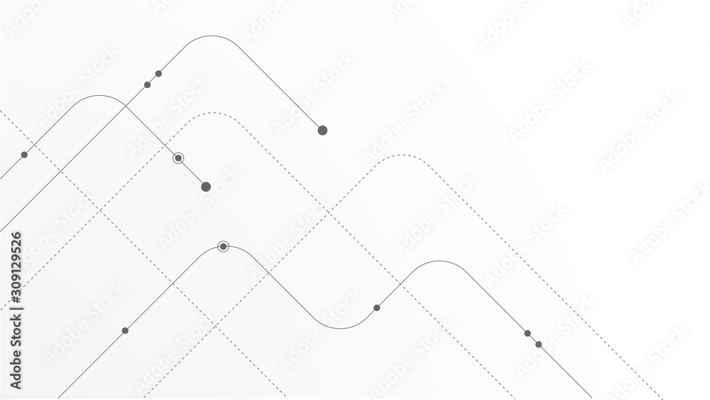 Abstract geometric Circuit connect lines and dots.Simple technology graphic background.Illustration Vector design Network technology and Connection concept. - obrazy, fototapety, plakaty 