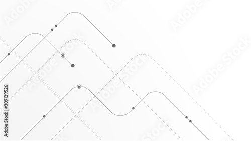 Cuadros en Lienzo Abstract geometric Circuit connect lines and dots
