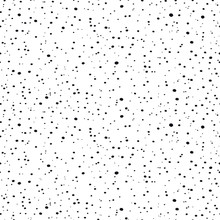 Seamless Pattern With Small Black Dots. Randomly Disposed Spots. Minimalist Dots Background. Black And White Vector Texture.