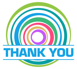 Poster - Thank You Colorful Rings Circular Badge Style 
