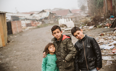 Wall Mural - Group of happy Gypsy children