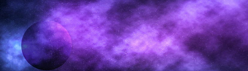 Wall Mural - stars, planet and galaxy in cosmos universe, space and time travel science background
