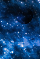 Wall Mural - stars, planet and galaxy in cosmos universe, space and time travel science background