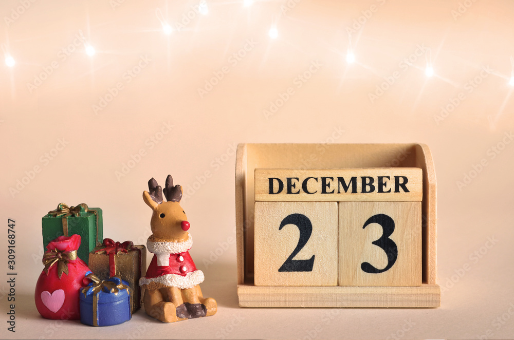 December 23, Christmas, Birthday with number cube design for background. Stock Photo | Adobe Stock