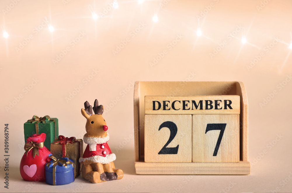 Photo Stock December 27, Christmas, Birthday with number cube design for background. | Adobe Stock