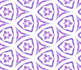 Poster - Purple medallion seamless pattern. Hand drawn wate