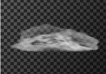 Wall Mural - fog or smoke realistic texture vector illustration. white steam cloud or mist on a dark transparent 