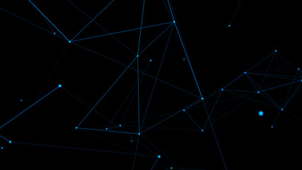 Abstract blue connection structure. 3d rendering.