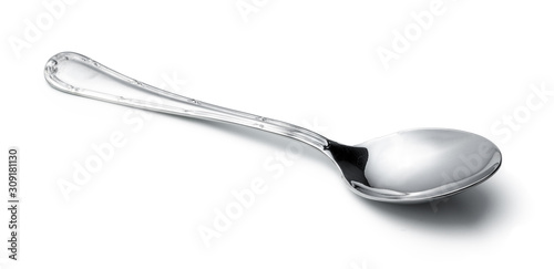 Fotografía Silver shiny spoon isolated on white background