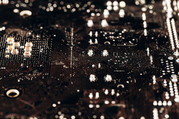 Poster - Computer mother board close up.Computer parts