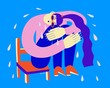 © Emily Eldridge - Illustration of woman crying while sitting on chair