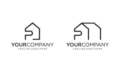 Wall Mural - Creative home line logo design concept	