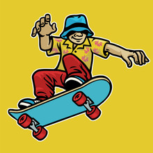 Cool Guy Enjoying Skateboard
