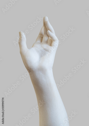 Fotomural marble statue white hand reaching out