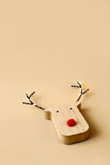 Sticker - funny wooden reindeer head