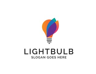 Wall Mural - Creative light bulb lamp logo. Modern icon vector graphic