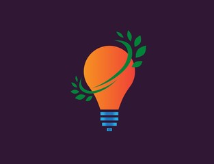 Wall Mural - Creative light bulb lamp logo. Modern icon vector graphic