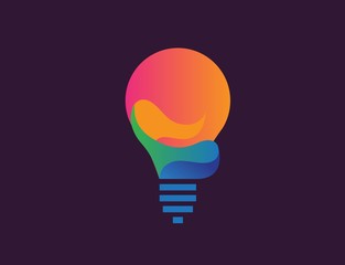 Wall Mural - Creative light bulb lamp logo. Modern icon vector graphic