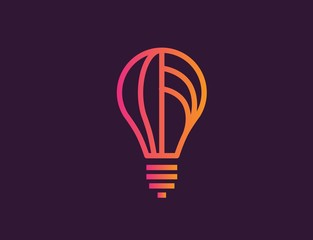 Wall Mural - Creative light bulb lamp logo. Modern icon vector graphic