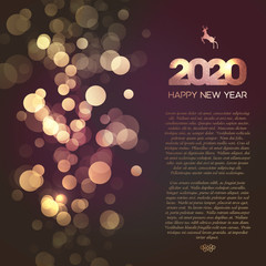 Wall Mural - Happy New Year 2020 shining template background