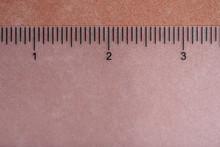 Transparent Ruler On Neutral Background With Sharp Lines Showing Numbers 1 2 3